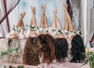 Girls with beautiful healthy hair