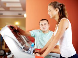 beautiful woman starting to exercise